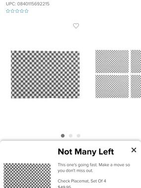 Checkered Placemat Set – Black and White